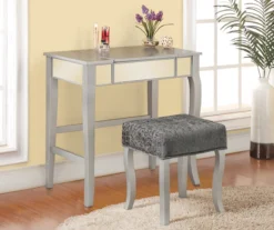 Betty Silver Mirror Vanity Set With Stool 9 Betty Silver Mirror Vanity Set With Stool -Household Items Sale 810389504 4