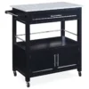 Black Double Door Kitchen Cart With Granite Top 1 Black Double Door Kitchen Cart With Granite Top -Household Items Sale 810389517 1