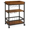 Luke Industrial Kitchen Cart With Wine Storage -Household Items Sale 810389531 1