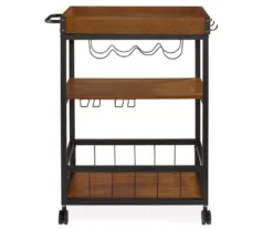 Luke Industrial Kitchen Cart With Wine Storage 8 Luke Industrial Kitchen Cart With Wine Storage -Household Items Sale 810389531 2