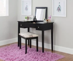 Black Butterfly Mirror Vanity Set With Stool -Household Items Sale 810389539 B0 1