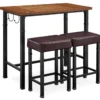 Luke Industrial 3-Piece Pub Table Set With Hooks -Household Items Sale 810389576 1