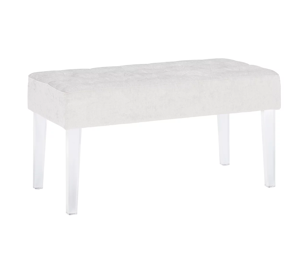 Marie Platinum Padded Glam Acrylic Bench 7 Marie Platinum Padded Glam Acrylic Bench - Image 5