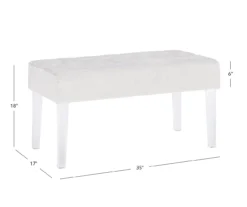 Marie Platinum Padded Glam Acrylic Bench 18 Marie Platinum Padded Glam Acrylic Bench -Household Items Sale 810389624 A7