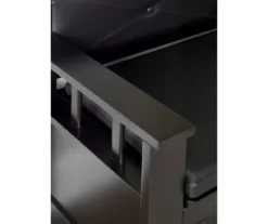 Black Padded Faux Leather Storage Bench -Household Items Sale 810389638 A8 1