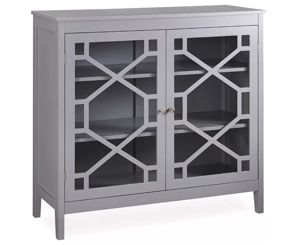 Ava Gray Geometric 2-Door Cabinet 3 Ava Gray Geometric 2-Door Cabinet