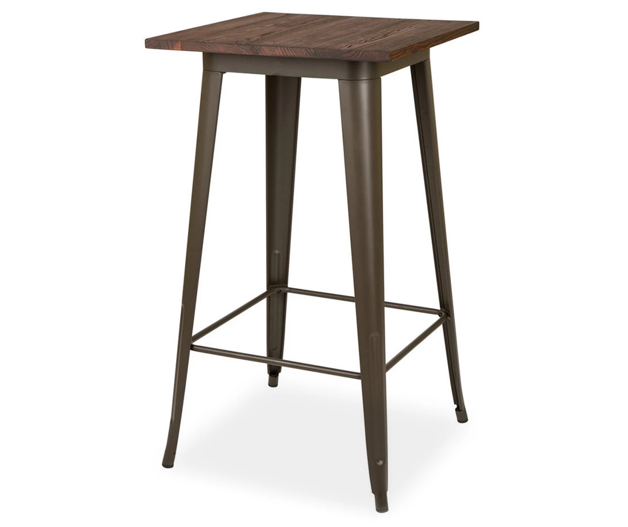 Elm Wood Rustic Wood & Steel Square Bar Table 3 Elm Wood Rustic Wood & Steel Square Bar Table