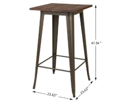 Elm Wood Rustic Wood & Steel Square Bar Table 7 Elm Wood Rustic Wood & Steel Square Bar Table -Household Items Sale 810428889 2