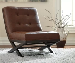 Sidewinder Brown Faux Leather Accent Chair -Household Items Sale 810431434