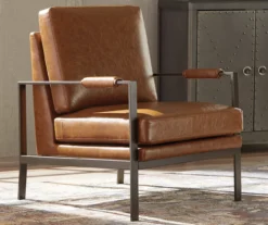 Peacemaker Brown Faux Leather Accent Chair -Household Items Sale 810431436