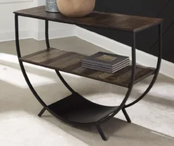 Lamoney Gray, White & Brown Slat Console Table -Household Items Sale 810458257