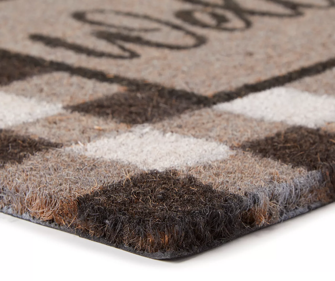 "Welcome" Gingham Plaid Coir Outdoor Doormat, (18" X 30") 4 "Welcome" Gingham Plaid Coir Outdoor Doormat, (18" X 30") - Image 2