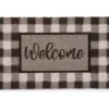 "Welcome" Gingham Plaid Coir Outdoor Doormat, (18" X 30") -Household Items Sale 810461746 1