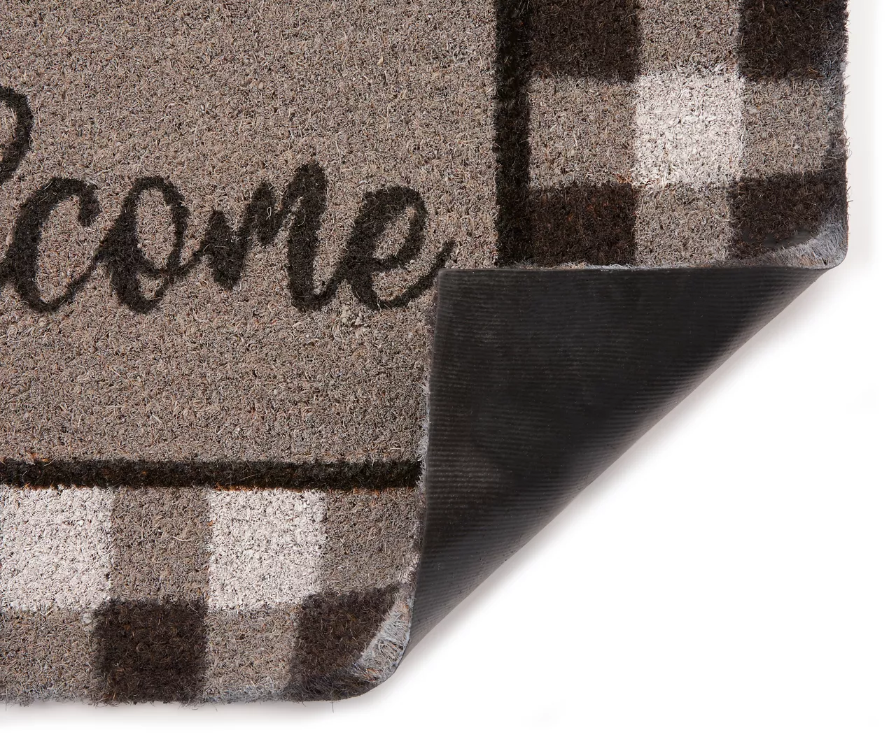 "Welcome" Gingham Plaid Coir Outdoor Doormat, (18" X 30") 5 "Welcome" Gingham Plaid Coir Outdoor Doormat, (18" X 30") - Image 3