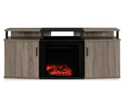 63" Bridgeport Gray Oak Electric Fireplace Console