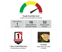 47" Clairfield Black Electric Fireplace Console -Household Items Sale 810465077 6