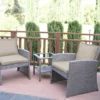 Mirabelle 3-Piece Cushioned Patio All-Weather Wicker Chat Set -Household Items Sale 810478140