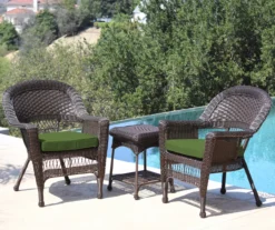 Espresso 3-Piece Cushioned Patio All-Weather Wicker Chat Set 33 Espresso 3-Piece Cushioned Patio All-Weather Wicker Chat Set -Household Items Sale 810478209
