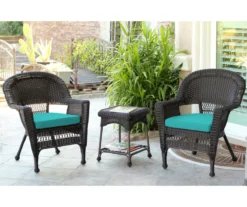 Espresso 3-Piece Cushioned Patio All-Weather Wicker Chat Set 37 Espresso 3-Piece Cushioned Patio All-Weather Wicker Chat Set -Household Items Sale 810478261 1