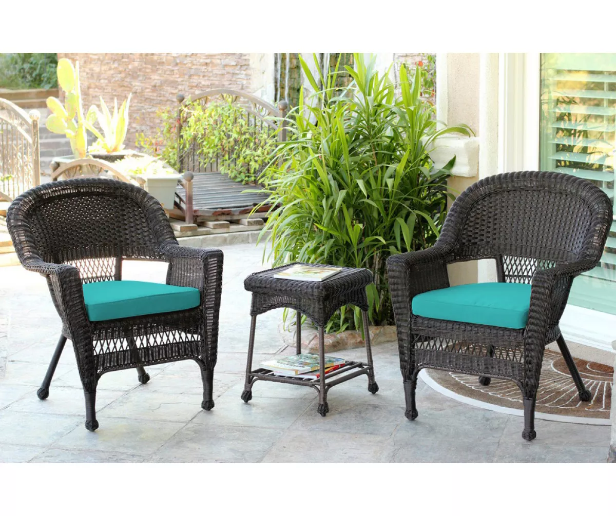Espresso 3-Piece Cushioned Patio All-Weather Wicker Chat Set 18 Espresso 3-Piece Cushioned Patio All-Weather Wicker Chat Set - Image 16