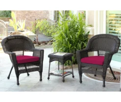 Espresso 3-Piece Cushioned Patio All-Weather Wicker Chat Set 41 Espresso 3-Piece Cushioned Patio All-Weather Wicker Chat Set -Household Items Sale 810478263 1