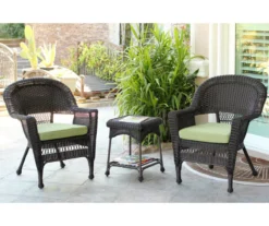Espresso 3-Piece Cushioned Patio All-Weather Wicker Chat Set 40 Espresso 3-Piece Cushioned Patio All-Weather Wicker Chat Set -Household Items Sale 810478266 1