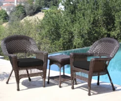Espresso 3-Piece Cushioned Patio All-Weather Wicker Chat Set 36 Espresso 3-Piece Cushioned Patio All-Weather Wicker Chat Set -Household Items Sale 810478268
