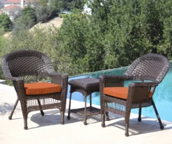 Espresso 3-Piece Cushioned Patio All-Weather Wicker Chat Set 29 Espresso 3-Piece Cushioned Patio All-Weather Wicker Chat Set -Household Items Sale 810478269