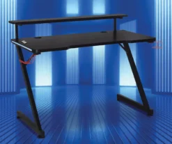 Black LED Gaming Desk With Riser -Household Items Sale 810499569 11
