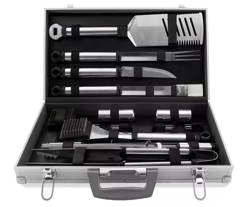 Stainless Steel 22-Piece Grilling Tool Set & Aluminum Case 4 Stainless Steel 22-Piece Grilling Tool Set & Aluminum Case - Image 2