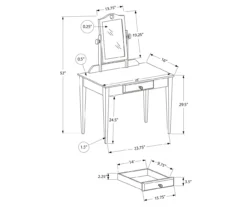 White Wood Vanity With Mirror 9 White Wood Vanity With Mirror -Household Items Sale 810502793 3