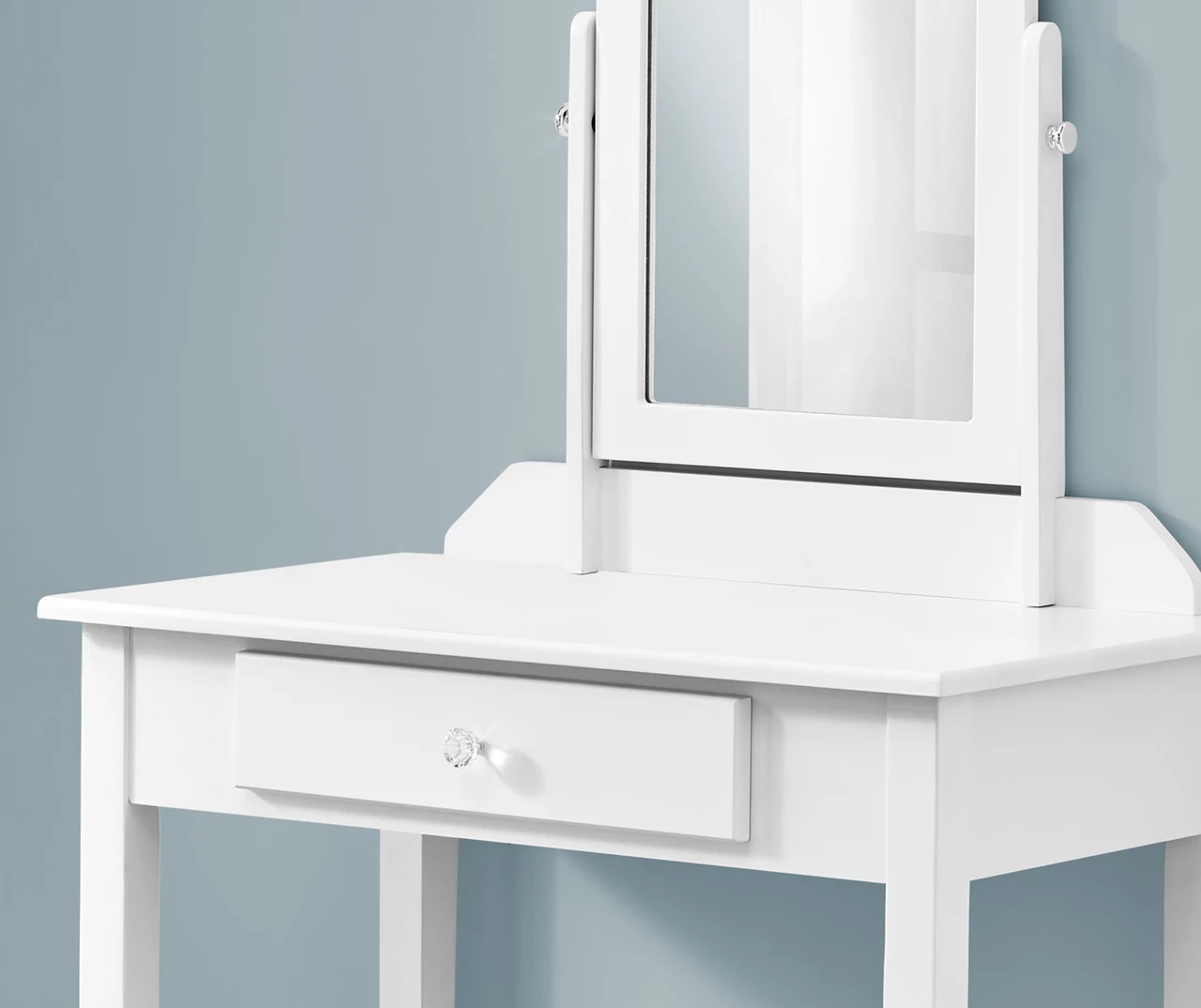 White Wood Vanity With Mirror 6 White Wood Vanity With Mirror - Image 4