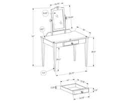 Pink Vanity Table With Mirror -Household Items Sale 810512906 3