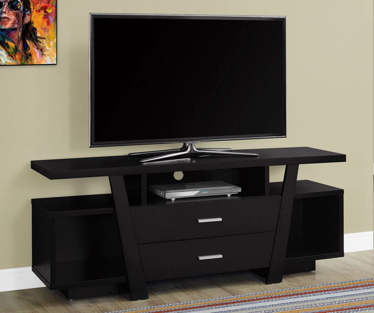 60" Espresso 2-Drawer TV Stand 4 60" Espresso 2-Drawer TV Stand - Image 2