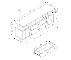 60" Espresso 2-Drawer TV Stand 11 60" Espresso 2-Drawer TV Stand -Household Items Sale 810512982 3