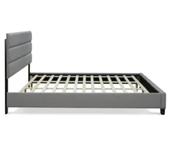 Gray Hudson King Upholstered Linen Fabric Bed -Household Items Sale 810513494 12