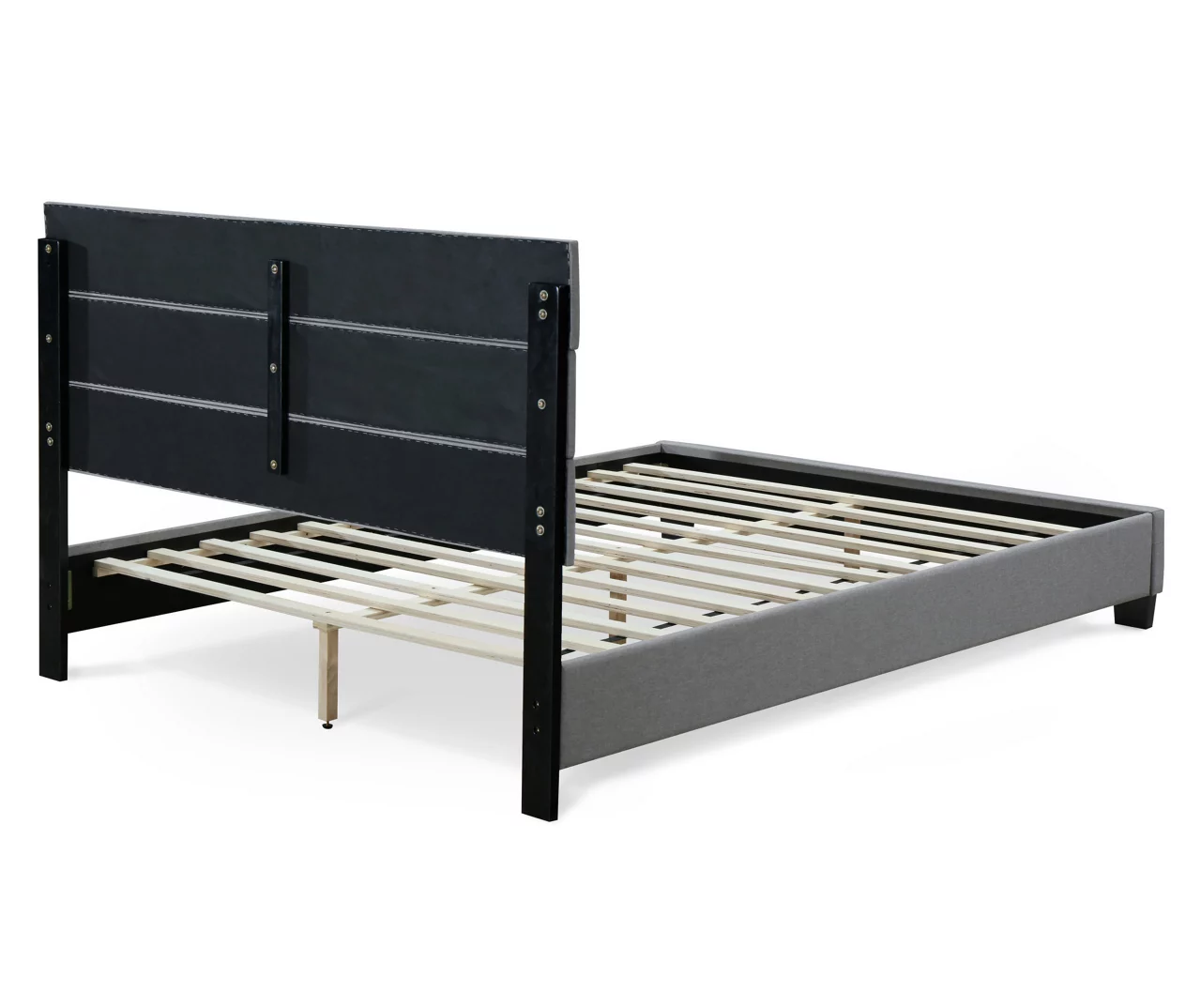 Gray Hudson Queen Upholstered Linen Fabric Bed 18 Gray Hudson Queen Upholstered Linen Fabric Bed - Image 16