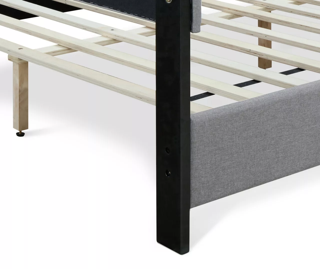 Gray Hudson Queen Upholstered Linen Fabric Bed 12 Gray Hudson Queen Upholstered Linen Fabric Bed - Image 10