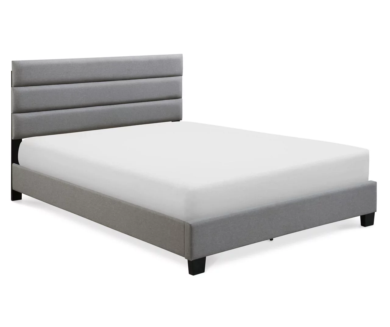 Gray Hudson Queen Upholstered Linen Fabric Bed 5 Gray Hudson Queen Upholstered Linen Fabric Bed - Image 3