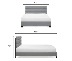 Gray Hudson Queen Upholstered Linen Fabric Bed 27 Gray Hudson Queen Upholstered Linen Fabric Bed -Household Items Sale 810513495 6