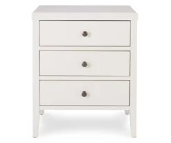 White Finley Wood 3-Drawer Nightstand -Household Items Sale 810513520 13