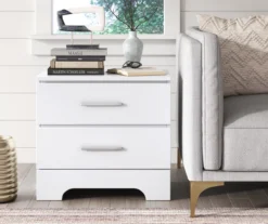 White Hudson 2-Drawer Wood Nightstand -Household Items Sale 810513558 3