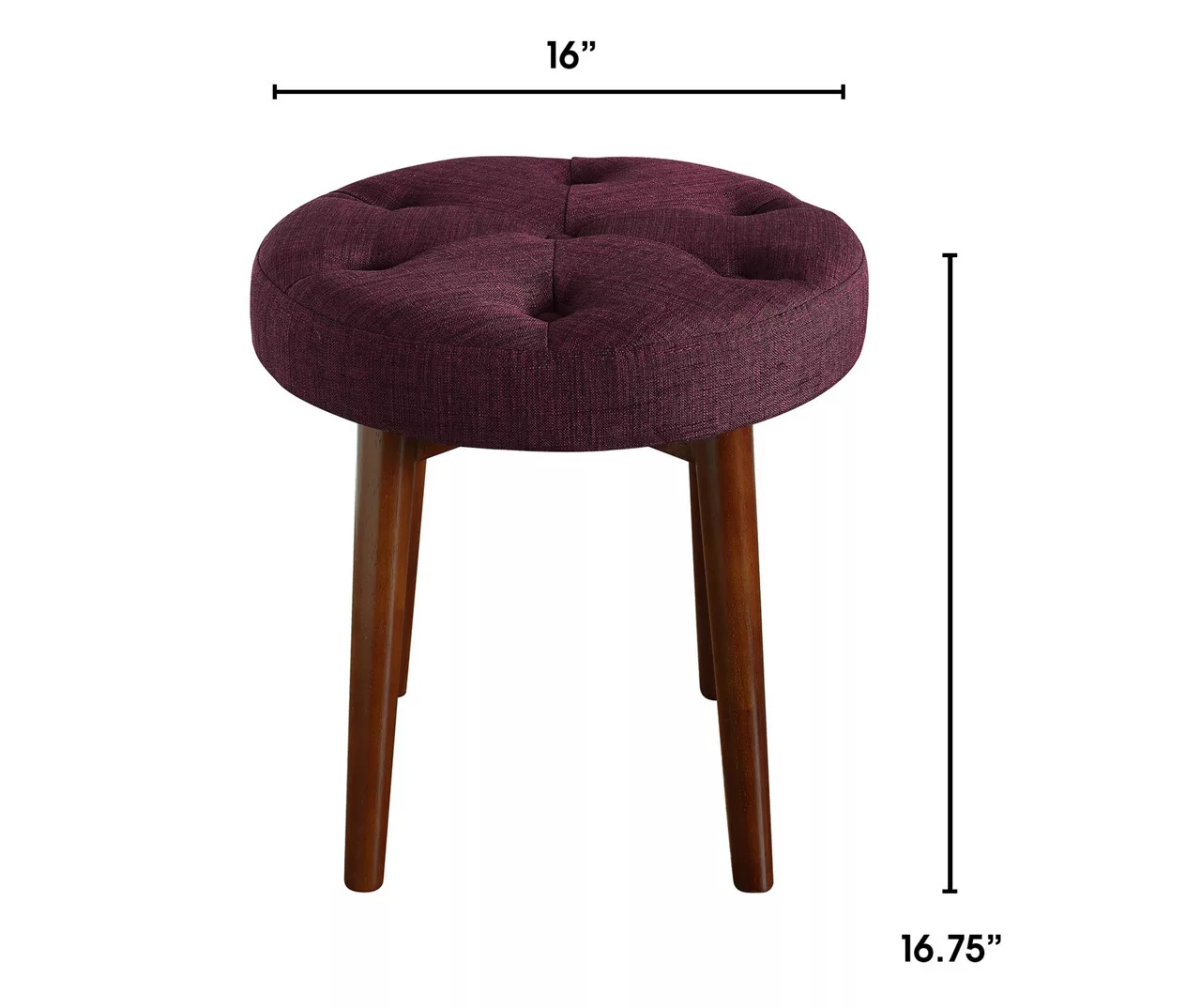 Penelope Eggplant Tufted Stool 7 Penelope Eggplant Tufted Stool - Image 5