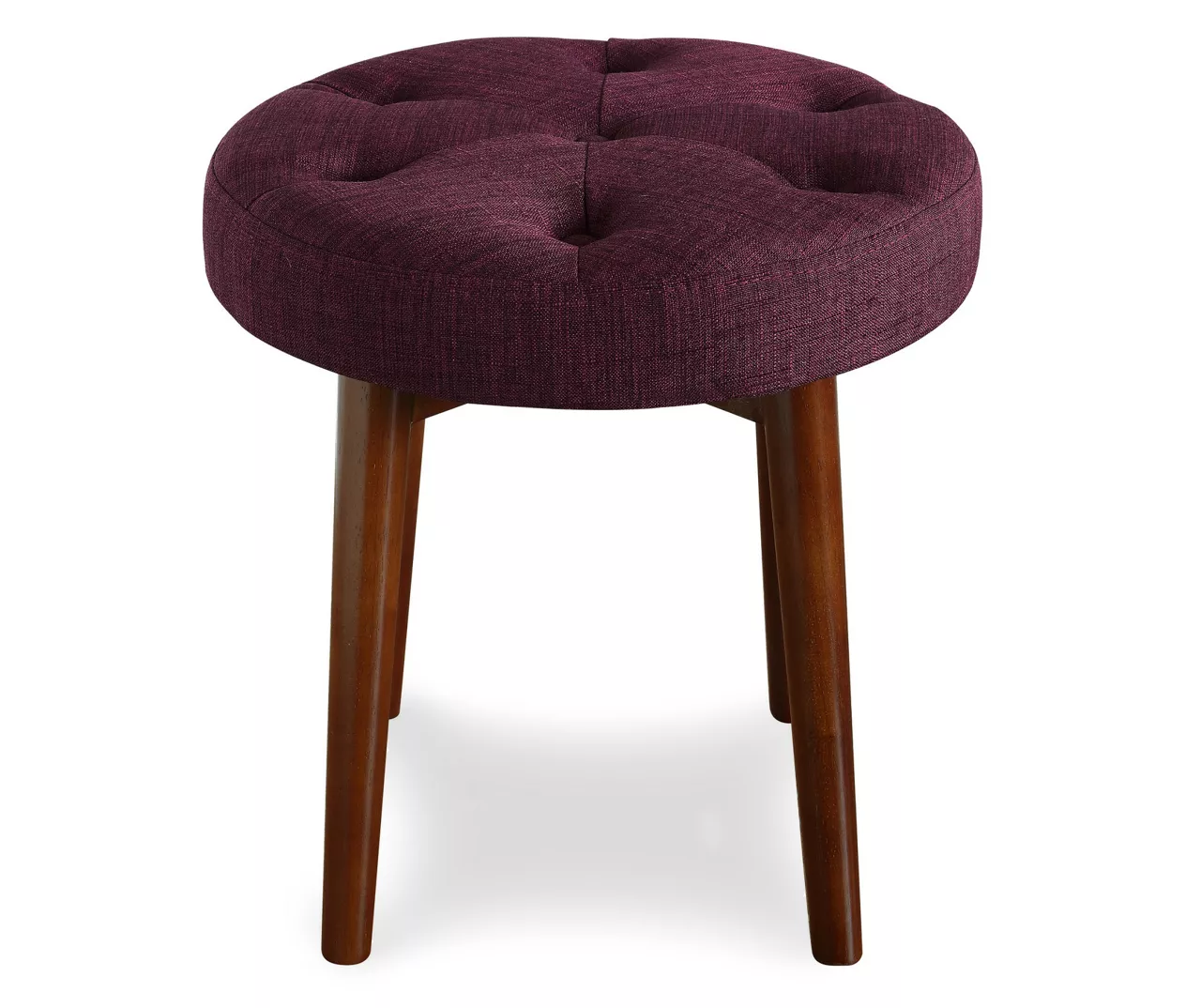 Penelope Eggplant Tufted Stool 4 Penelope Eggplant Tufted Stool - Image 2