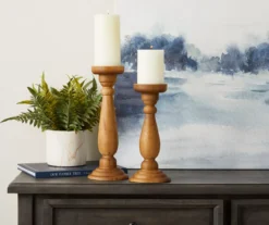 Wooden Pillar Candle Holder, (13") -Household Items Sale 810515234 810515233 2