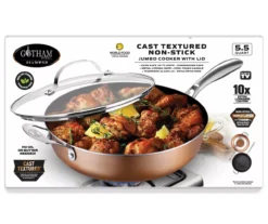 Cast Textured 15.55" Sauté Pan With Lid -Household Items Sale 810516447 3