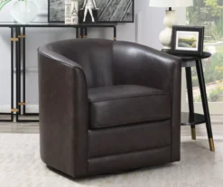 Willow River Hammond Faux Leather Swivel Accent Chair -Household Items Sale 810519938 6