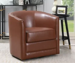 Willow River Hammond Faux Leather Swivel Accent Chair -Household Items Sale 810519939 6