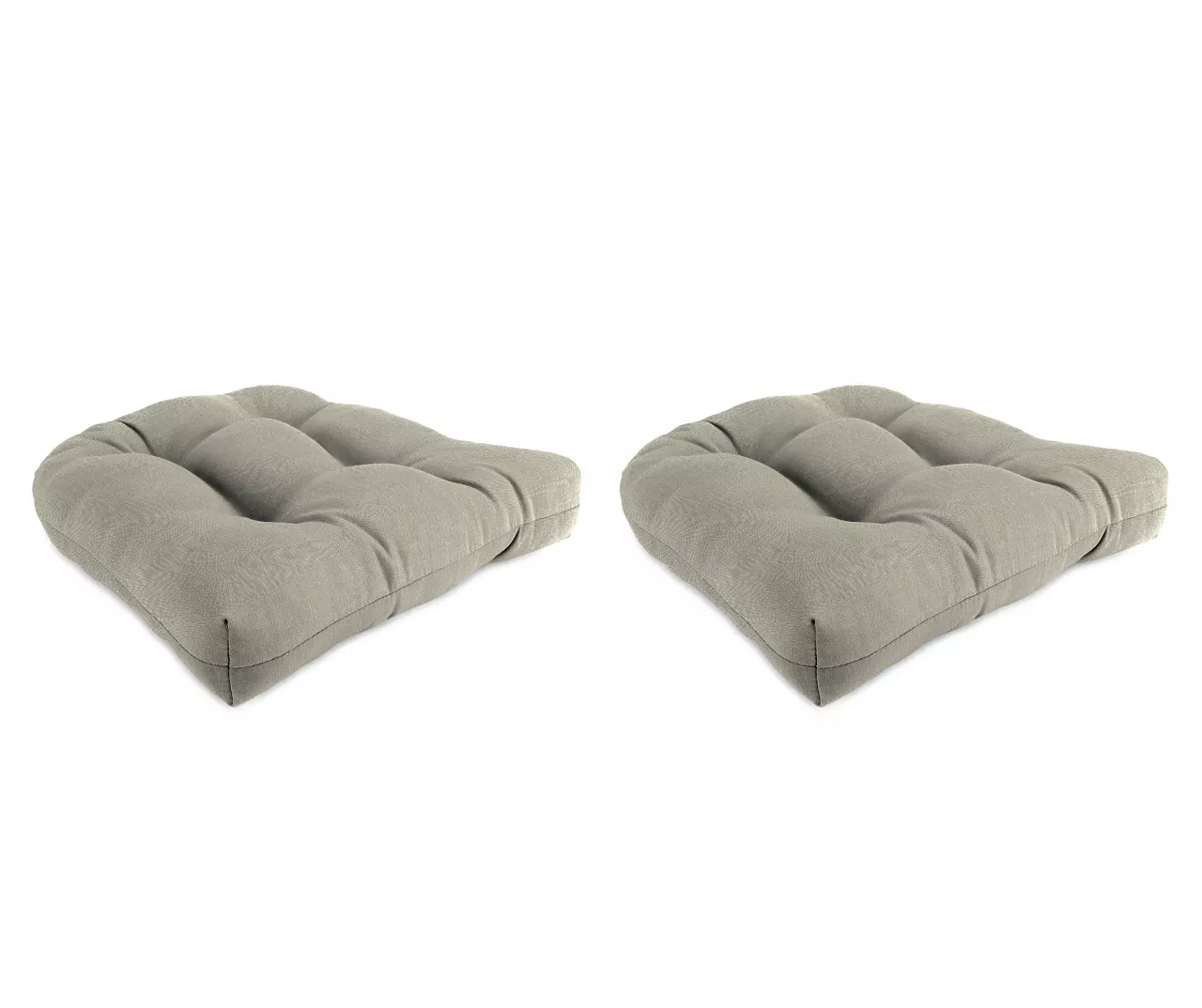Dove Gray Outdoor Wicker Chair Cushions, 2-Pack 3 Dove Gray Outdoor Wicker Chair Cushions, 2-Pack