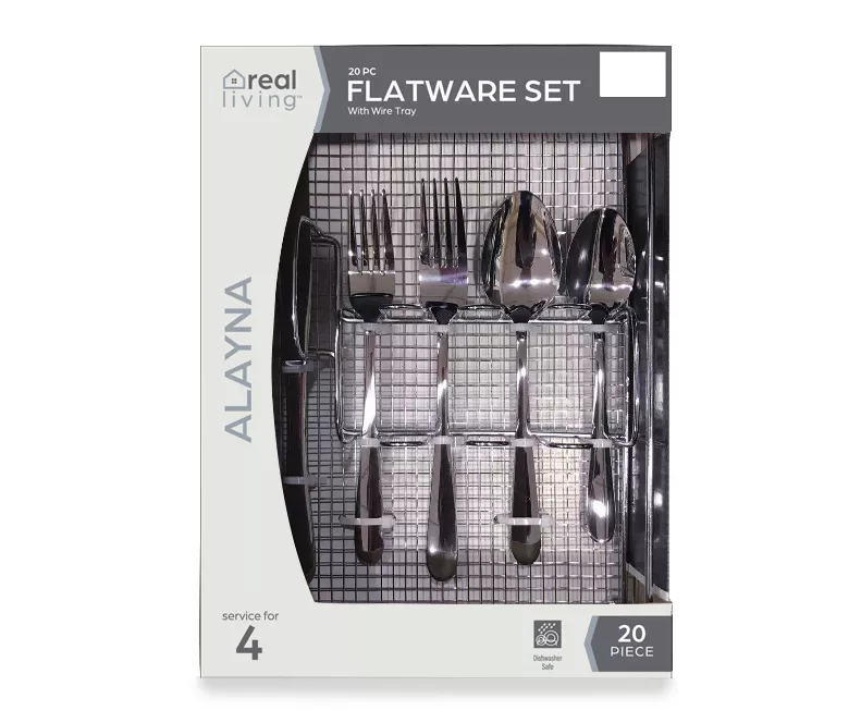 Alayna 20-Piece Flatware Set With Wire Tray 3 Alayna 20-Piece Flatware Set With Wire Tray